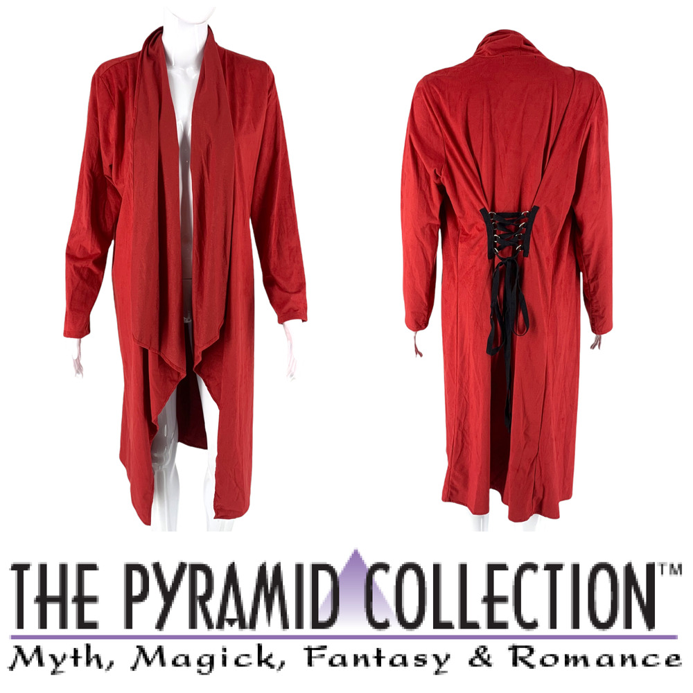 New The Pyramid Collection Corset Jacket Sz L Red Goth Vampire Cosplay NWOT